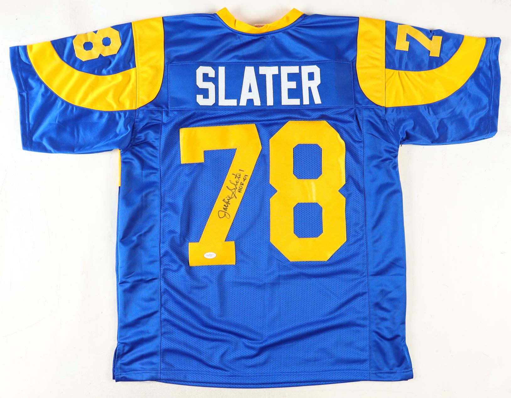 Jackie Slater Signed Jersey Inscribed "HOF 01" (JSA) at PristineAuction.com Jackie Slater Signed Jersey Inscribed "HOF 01" (JSA) at PristineAuction.com