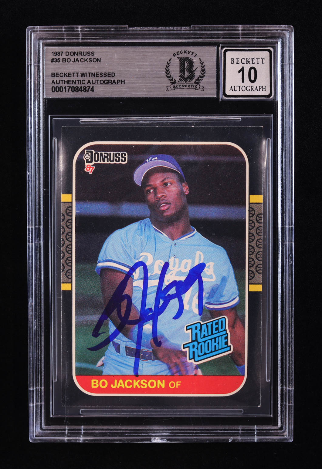 Bo Jackson Signed 1987 Donruss #35 RC (BGS | Auto 10) at PristineAuction.com Bo Jackson Signed 1987 Donruss #35 RC (BGS | Auto 10) at PristineAuction.com