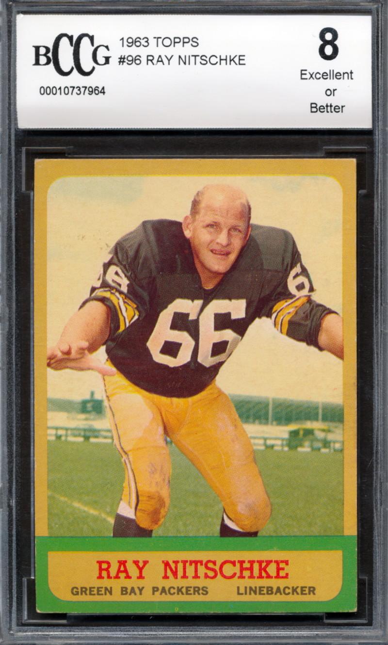 Ray Nitschke 1963 Topps #96 RC (BCCG 8) at PristineAuction.com Ray Nitschke 1963 Topps #96 RC (BCCG 8) at PristineAuction.com