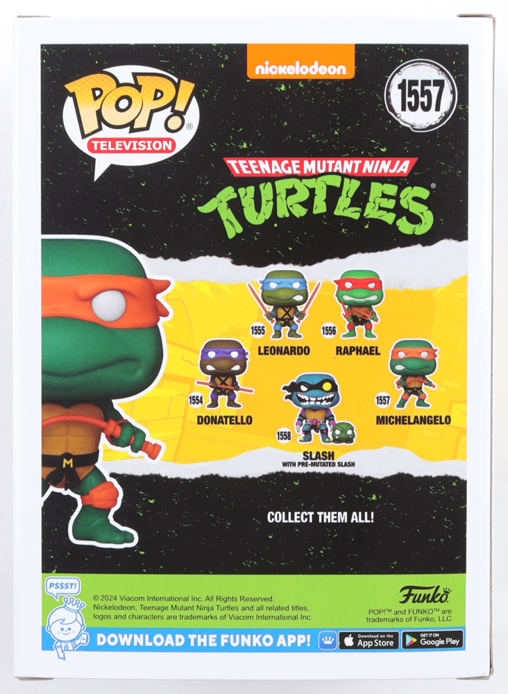 Shamon Brown Jr. Signed "Teenage Mutant Ninja Turtles: Mutant Mayhem" #1557 Michelangelo Funko Pop! Vinyl Figure (Beckett) at PristineAuction.com Shamon Brown Jr. Signed "Teenage Mutant Ninja Turtles: Mutant Mayhem" #1557 Michelangelo Funko Pop! Vinyl Figure (Beckett) at PristineAuction.com