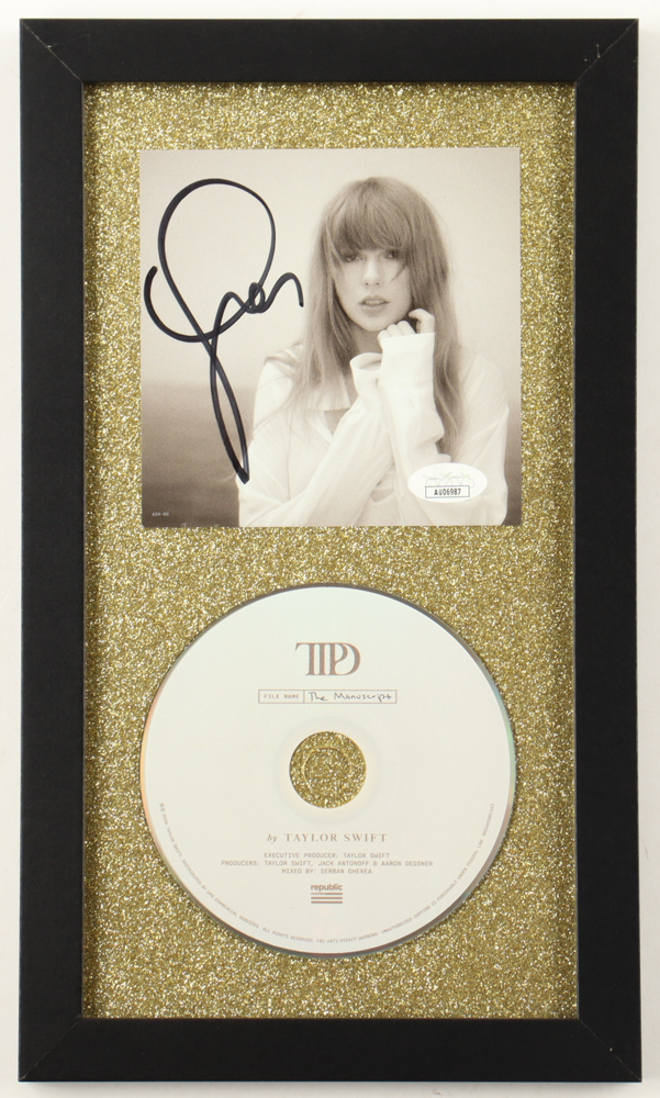 Taylor Swift Signed Custom Framed "The Tortured Poets Department" CD Album Insert Display With Disc (JSA) at PristineAuction.com Taylor Swift Signed Custom Framed "The Tortured Poets Department" CD Album Insert Display With Disc (JSA) at PristineAuction.com