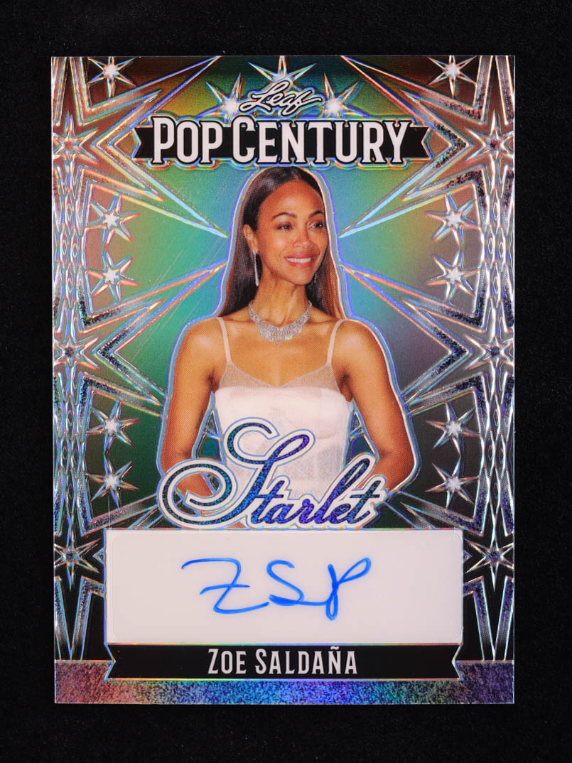 Zoe Saldana 2024 Leaf Pop Century Metal Starlet Autographs Prismatic Silver #SZS1 #1/1 at PristineAuction.com Zoe Saldana 2024 Leaf Pop Century Metal Starlet Autographs Prismatic Silver #SZS1 #1/1 at PristineAuction.com