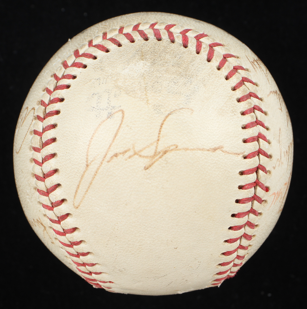 1967 Tigers & A's Players Baseball Team-Signed by (10) with Al Kaline, Eddie Mathews, Diego Segui, John "Blue Moon" Odom with Display Case (Beckett) at PristineAuction.com 1967 Tigers & A's Players Baseball Team-Signed by (10) with Al Kaline, Eddie Mathews, Diego Segui, John "Blue Moon" Odom with Display Case (Beckett) at PristineAuction.com