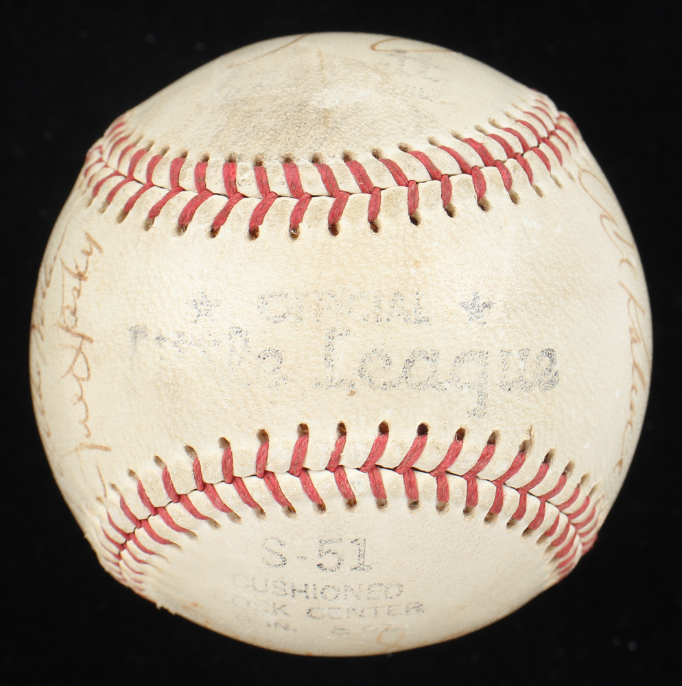 1967 Tigers & A's Players Baseball Team-Signed by (10) with Al Kaline, Eddie Mathews, Diego Segui, John "Blue Moon" Odom with Display Case (Beckett) at PristineAuction.com 1967 Tigers & A's Players Baseball Team-Signed by (10) with Al Kaline, Eddie Mathews, Diego Segui, John "Blue Moon" Odom with Display Case (Beckett) at PristineAuction.com