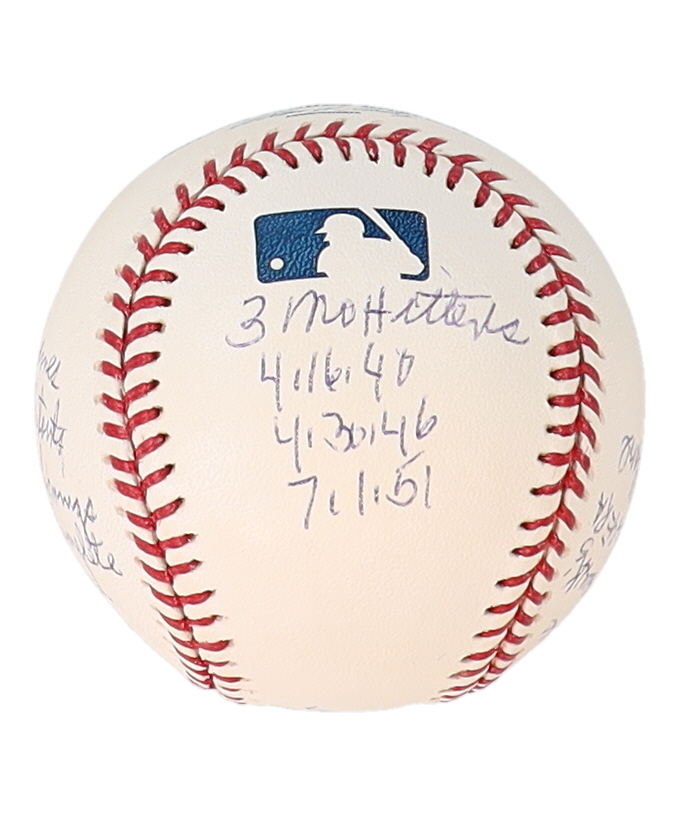 Bob Feller Signed OML Baseball with Multiple Career Stat Inscriptions (Reggie Jackson) at PristineAuction.com Bob Feller Signed OML Baseball with Multiple Career Stat Inscriptions (Reggie Jackson) at PristineAuction.com