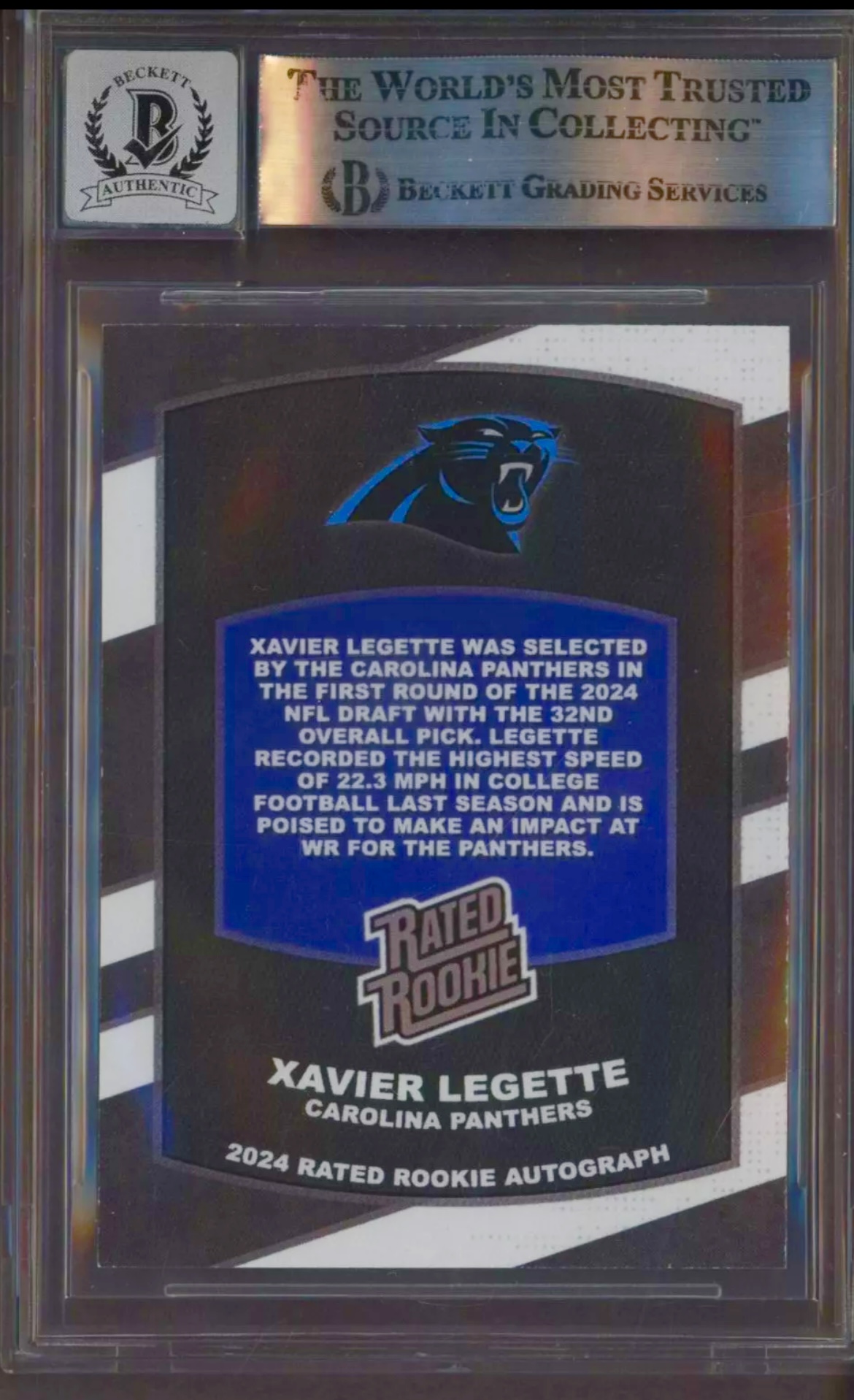 Xavier Legette Signed Unlicensed Trading Card (BGS | Auto Grade 10) at PristineAuction.com Xavier Legette Signed Unlicensed Trading Card (BGS | Auto Grade 10) at PristineAuction.com
