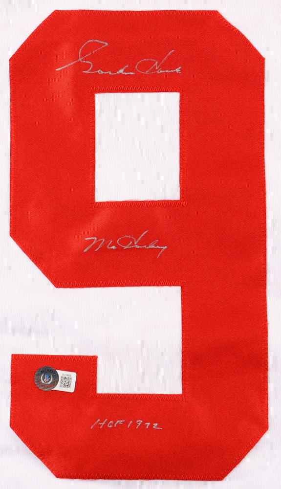 Gordie Howe Signed Jersey Inscribed "Mr. Hockey" & HOF 1972" (Beckett) at PristineAuction.com Gordie Howe Signed Jersey Inscribed "Mr. Hockey" & HOF 1972" (Beckett) at PristineAuction.com