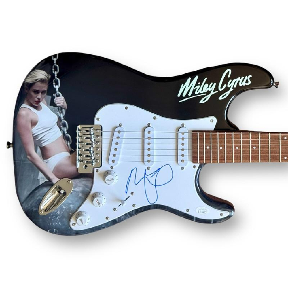 Miley Cyrus Signed Custom Stratocaster Style Guitar (JSA) Pristine