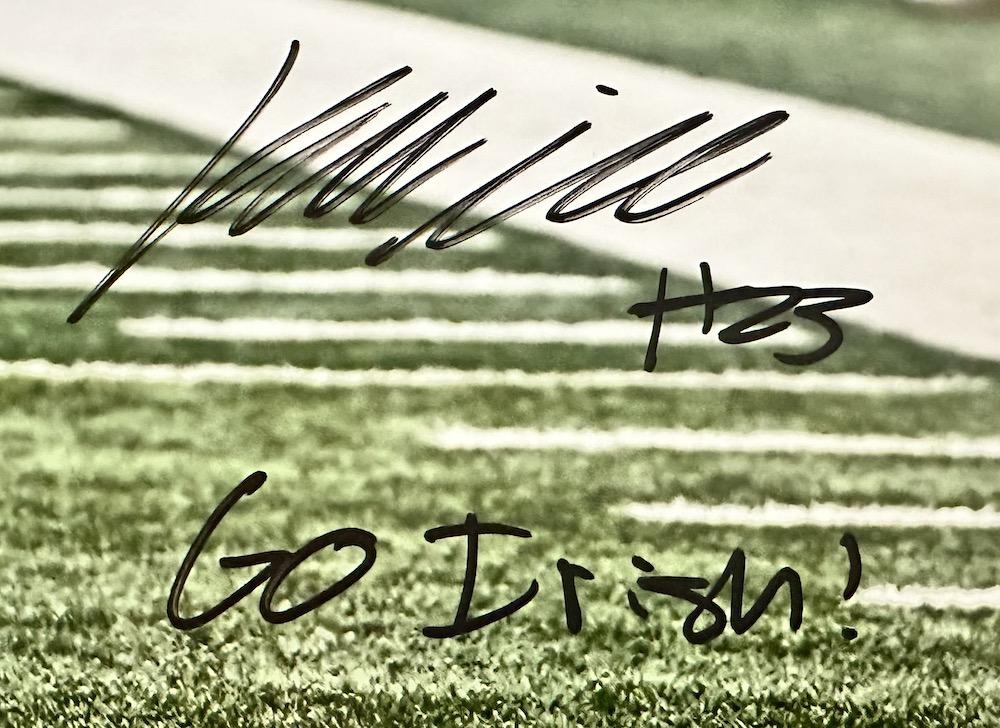 Kyren Williams Signed Notre Dame Fighting Irish LE 16x20 Photo Inscribed "Go Irish!" (Game Day Legends & Beckett) at PristineAuction.com Kyren Williams Signed Notre Dame Fighting Irish LE 16x20 Photo Inscribed "Go Irish!" (Game Day Legends & Beckett) at PristineAuction.com