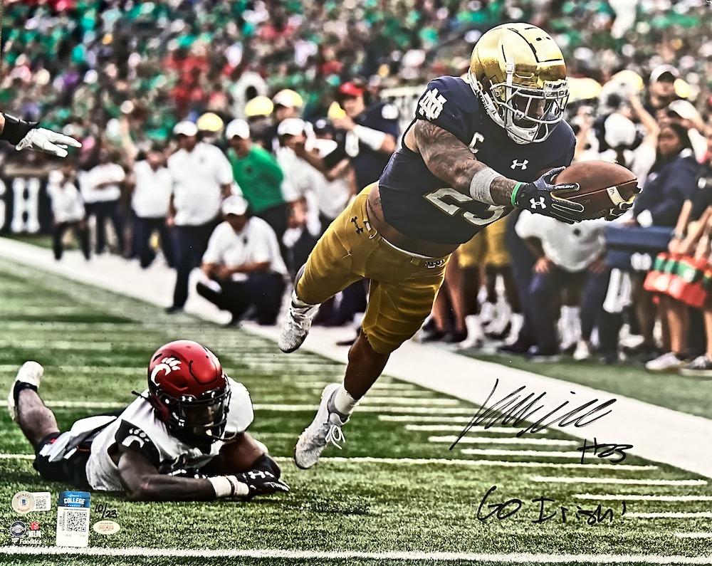 Kyren Williams Signed Notre Dame Fighting Irish LE 16x20 Photo Inscribed "Go Irish!" (Game Day Legends & Beckett) at PristineAuction.com Kyren Williams Signed Notre Dame Fighting Irish LE 16x20 Photo Inscribed "Go Irish!" (Game Day Legends & Beckett) at PristineAuction.com