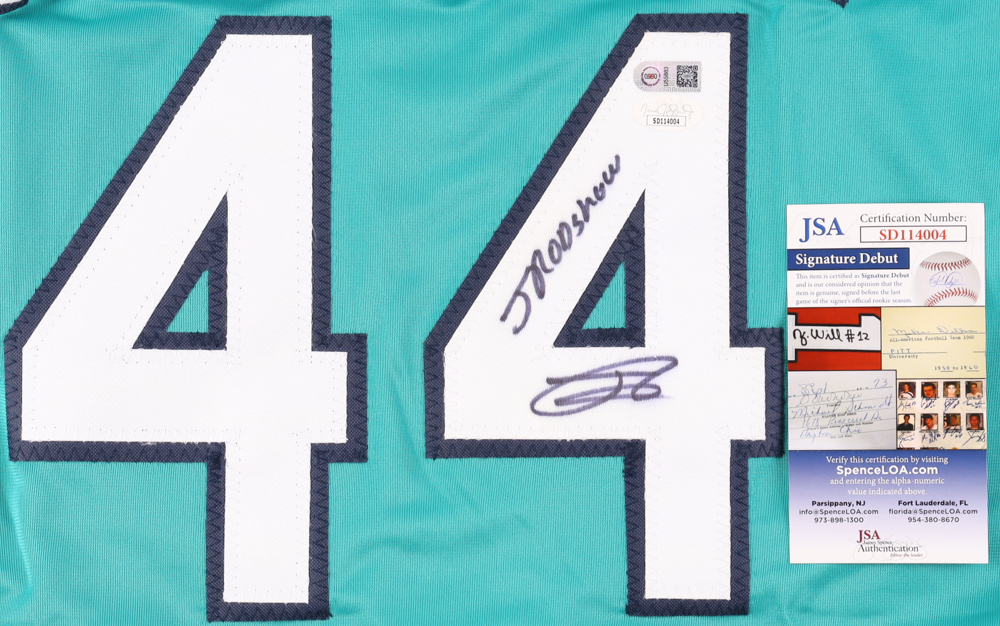 Julio Rodriguez Signed Jersey Inscribed "JROD Show" (JSA & USA SM) at PristineAuction.com Julio Rodriguez Signed Jersey Inscribed "JROD Show" (JSA & USA SM) at PristineAuction.com