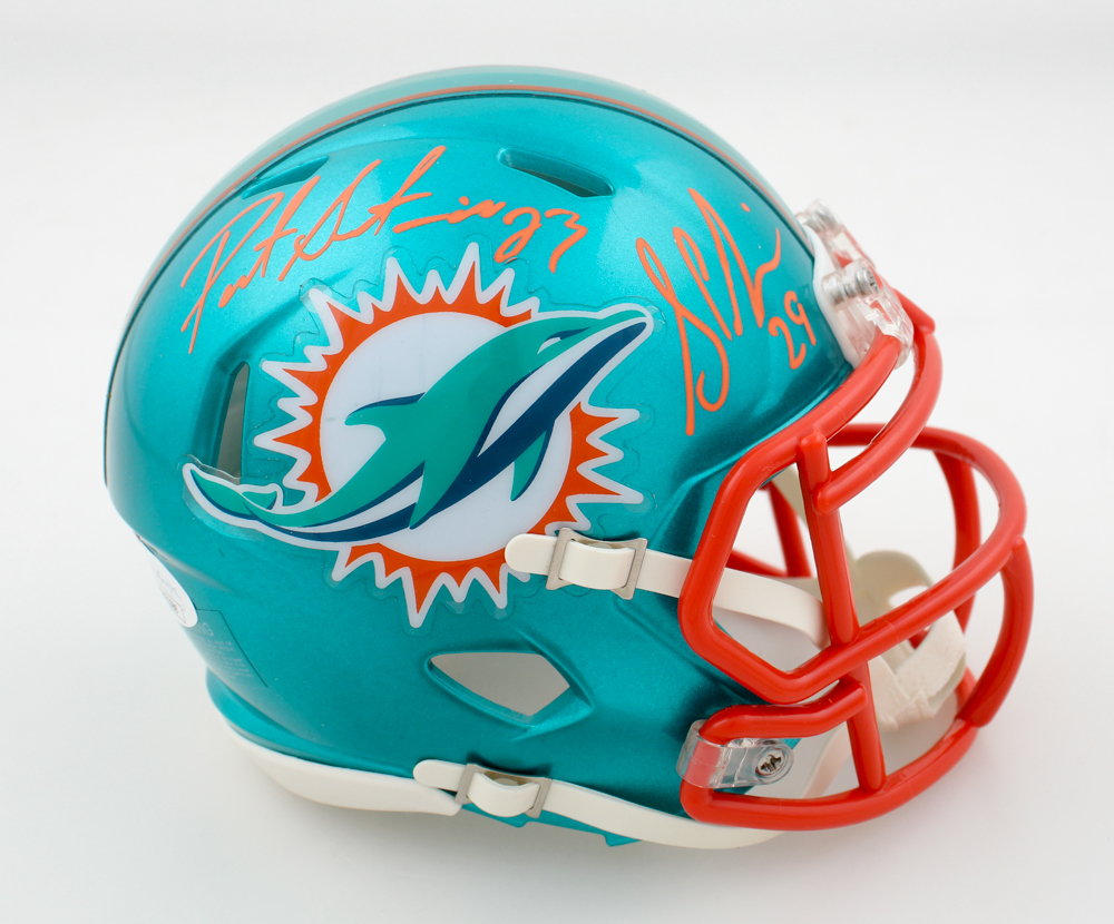 Patrick Surtain & Sam Madison Signed Dolphins Flash Alternate Speed Mini Helmet (JSA) at PristineAuction.com Patrick Surtain & Sam Madison Signed Dolphins Flash Alternate Speed Mini Helmet (JSA) at PristineAuction.com