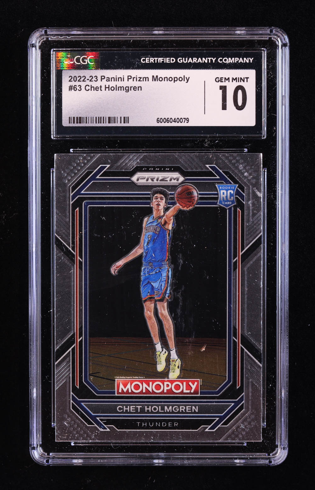 Chet Holmgren 2022-23 Panini Prizm Monopoly #63 RC (CGC 10) at PristineAuction.com Chet Holmgren 2022-23 Panini Prizm Monopoly #63 RC (CGC 10) at PristineAuction.com