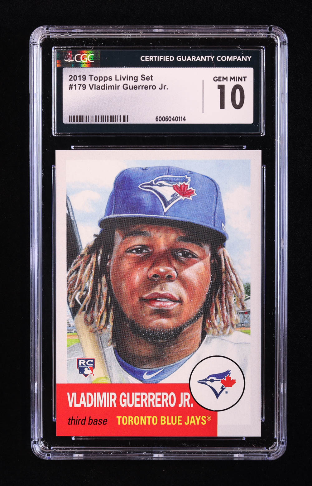 Vladimir Guerrero Jr. 2019 Topps Living #179 RC (CGC 10) at PristineAuction.com Vladimir Guerrero Jr. 2019 Topps Living #179 RC (CGC 10) at PristineAuction.com