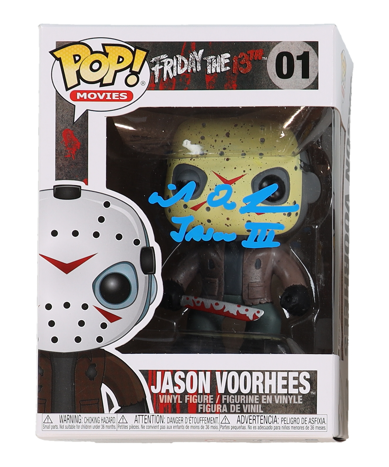 Mike Deluna Signed "Friday the 13th" #01 Jason Voorhees Funko Pop! Vinyl Figure Inscribed "Jason III" (JSA) at PristineAuction.com Mike Deluna Signed "Friday the 13th" #01 Jason Voorhees Funko Pop! Vinyl Figure Inscribed "Jason III" (JSA) at PristineAuction.com