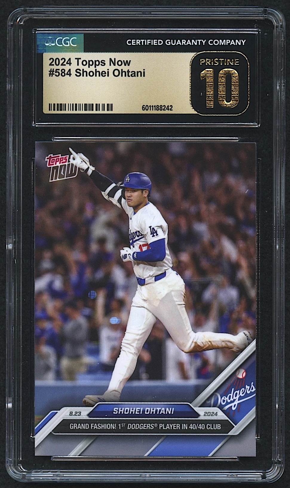 Shohei Ohtani 2024 Topps Now #584 | 40/40 Club (CGC 10 | Black Label) at PristineAuction.com Shohei Ohtani 2024 Topps Now #584 | 40/40 Club (CGC 10 | Black Label) at PristineAuction.com