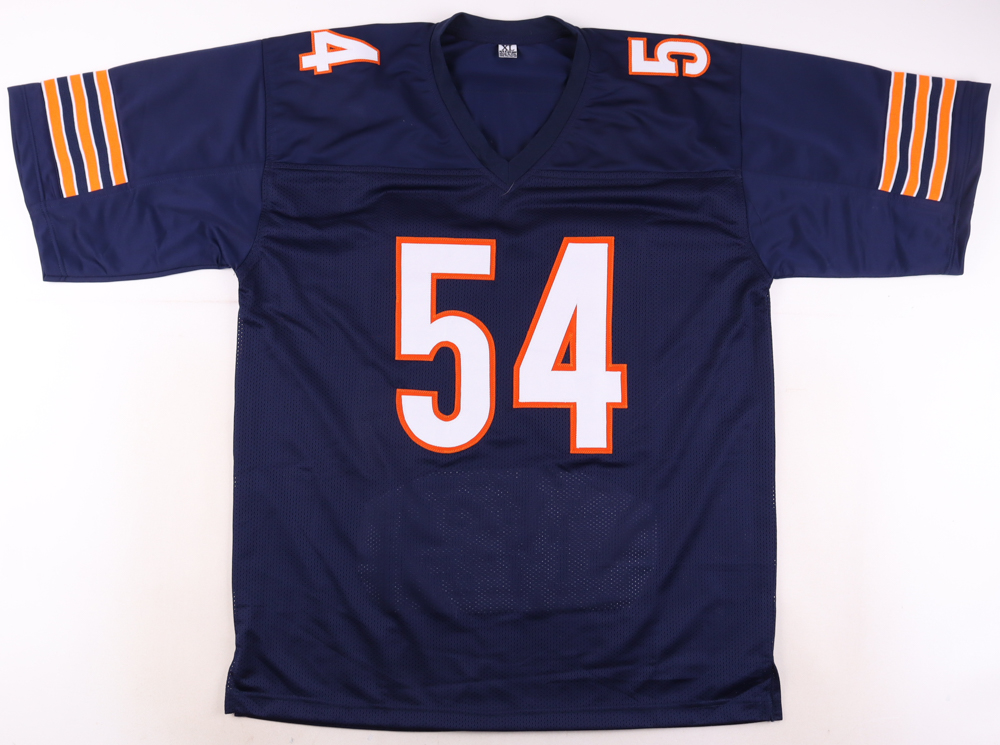 Brian Urlacher Signed Career Highlight Stat Jersey Inscribed "HOF 18" (Beckett) at PristineAuction.com Brian Urlacher Signed Career Highlight Stat Jersey Inscribed "HOF 18" (Beckett) at PristineAuction.com