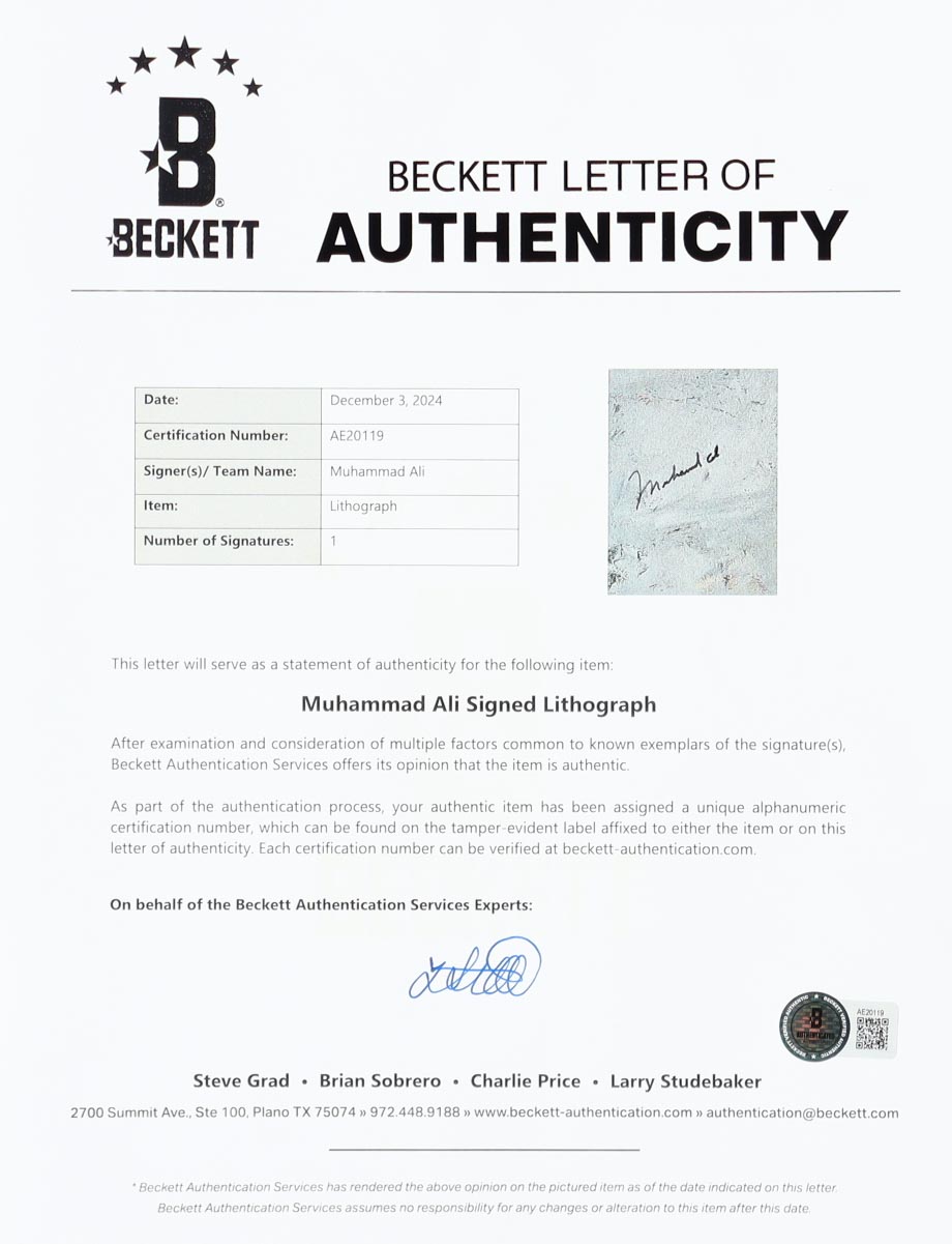 Muhammad Ali Signed Custom Framed Stephen Holland Lithograph (Beckett) at PristineAuction.com Muhammad Ali Signed Custom Framed Stephen Holland Lithograph (Beckett) at PristineAuction.com