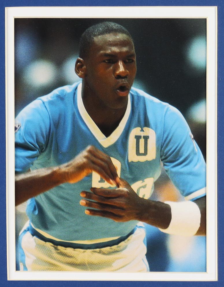 Michael Jordan North Carolina Tar Heels Custom Framed Jersey Display With Vintage Tar Heels Pin & (2) Tar Heels Ceramic Pins at PristineAuction.com Michael Jordan North Carolina Tar Heels Custom Framed Jersey Display With Vintage Tar Heels Pin & (2) Tar Heels Ceramic Pins at PristineAuction.com