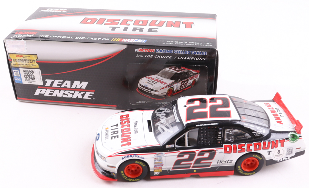 Brad Keselowski Signed LE NASCAR #22 Discount Tire 2014 Mustang 1:24 Scale Diecast Car (Beckett) at PristineAuction.com Brad Keselowski Signed LE NASCAR #22 Discount Tire 2014 Mustang 1:24 Scale Diecast Car (Beckett) at PristineAuction.com