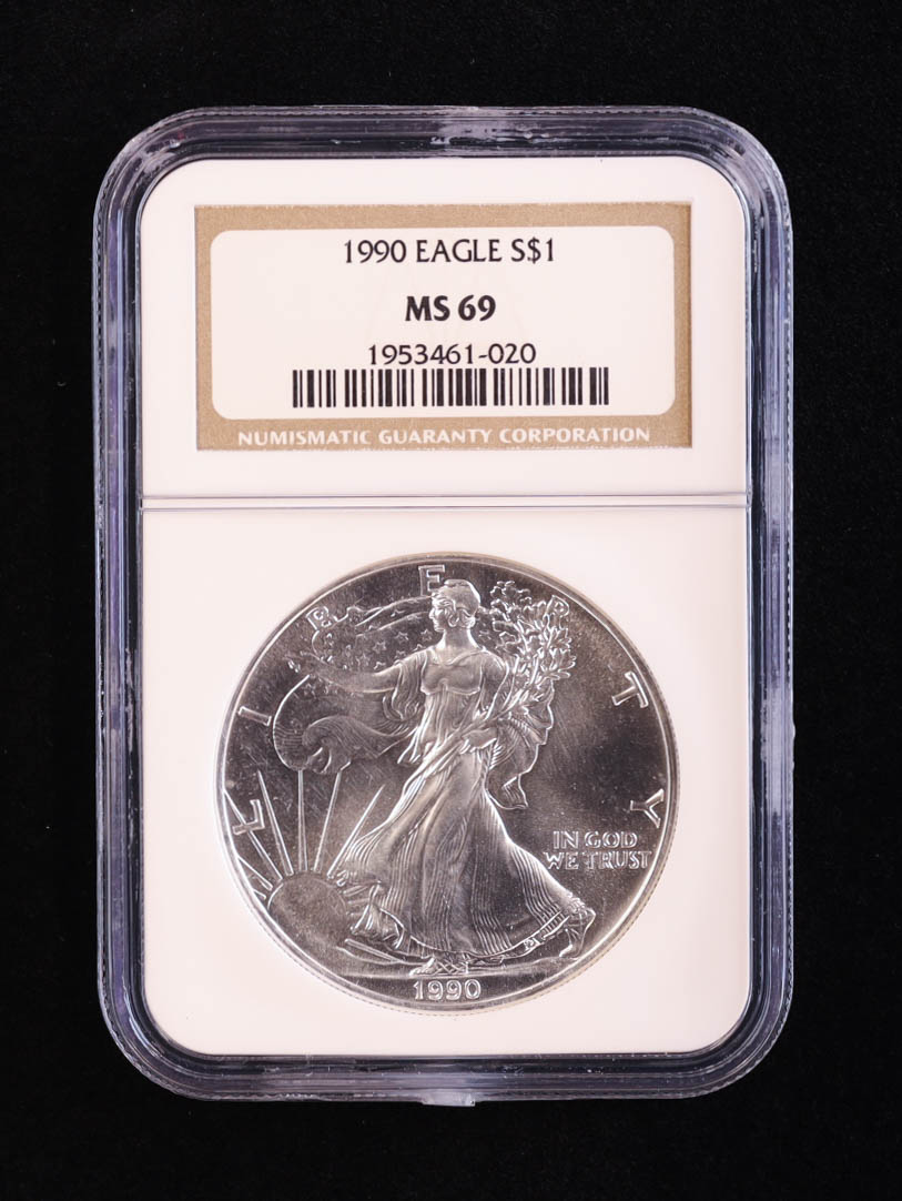 1990 American Silver Eagle (NGC MS69) at PristineAuction.com 1990 American Silver Eagle (NGC MS69) at PristineAuction.com