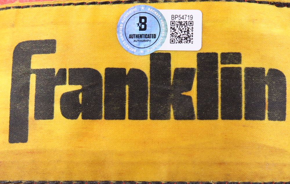 Roy Jones Jr. Signed Franklin Boxing Glove Inscribed "God Bless" & "4 Champ" (Beckett) at PristineAuction.com Roy Jones Jr. Signed Franklin Boxing Glove Inscribed "God Bless" & "4 Champ" (Beckett) at PristineAuction.com