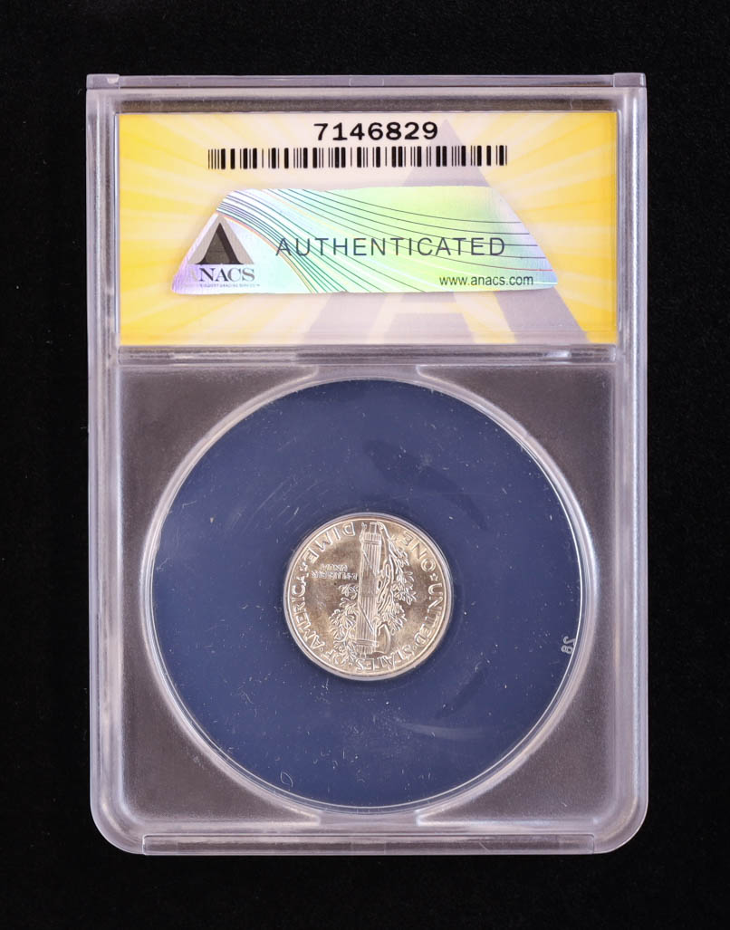 1945 Mercury Silver Dime (ANACS MS62) at PristineAuction.com 1945 Mercury Silver Dime (ANACS MS62) at PristineAuction.com