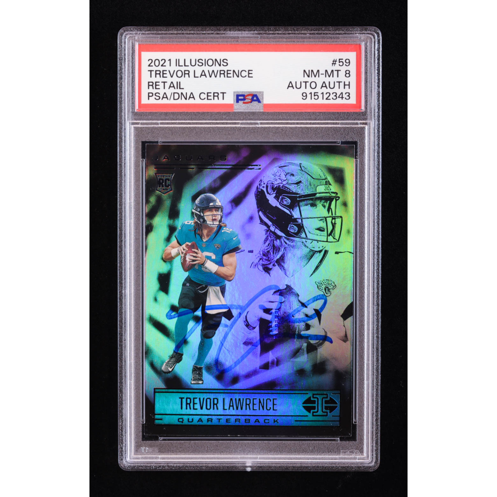 Carte De Recrue Panini Illusions 2021 Autographiée Par Trevor Lawrence Jacksonville Jaguars Number 59 Beckett Fanatics Witnessed Authenticated 10 Rookie Carte De Recrue Panini Illusions 2021 Autographiée Par Trevor Lawrence Jacksonville Jaguars Number 59 Beckett Fanatics Witnessed Authenticated 10 Rookie