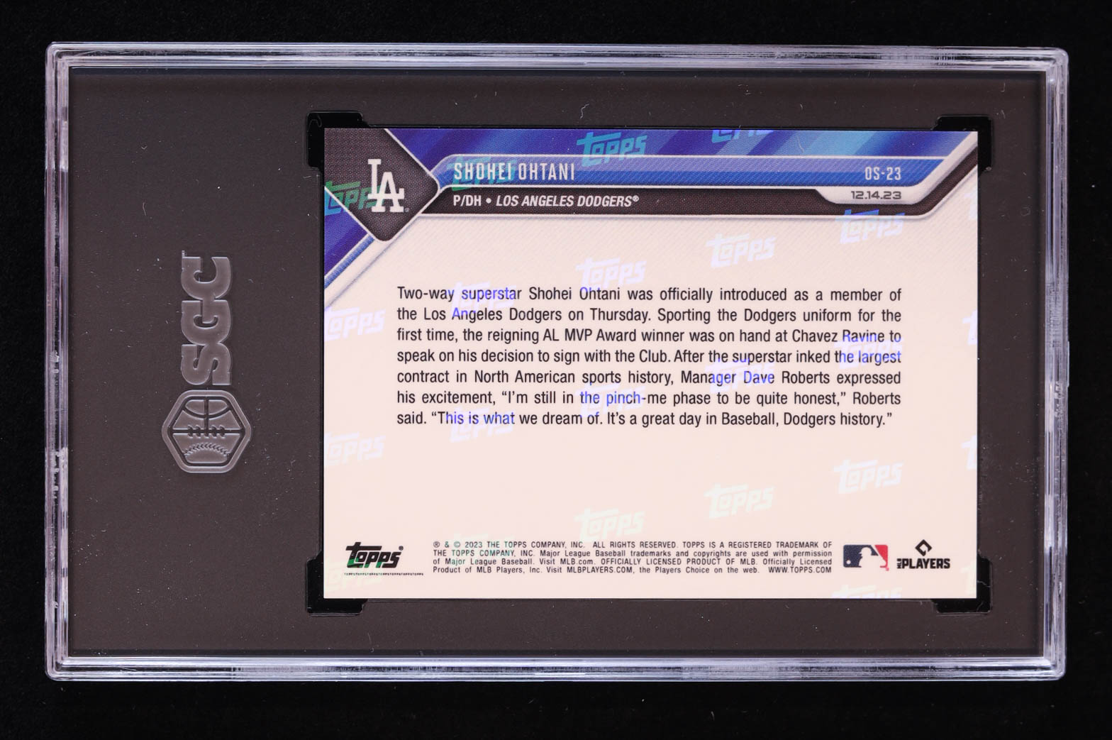 Shohei Ohtani 2023 Topps Now Offseason #OS23 (SGC 10) at PristineAuction.com Shohei Ohtani 2023 Topps Now Offseason #OS23 (SGC 10) at PristineAuction.com