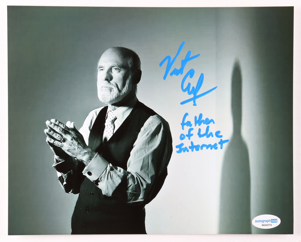 Vinton Cerf Signed 8x10 Photo Inscribed "Father Of The Internet" (AutographCOA) at PristineAuction.com Vinton Cerf Signed 8x10 Photo Inscribed "Father Of The Internet" (AutographCOA) at PristineAuction.com
