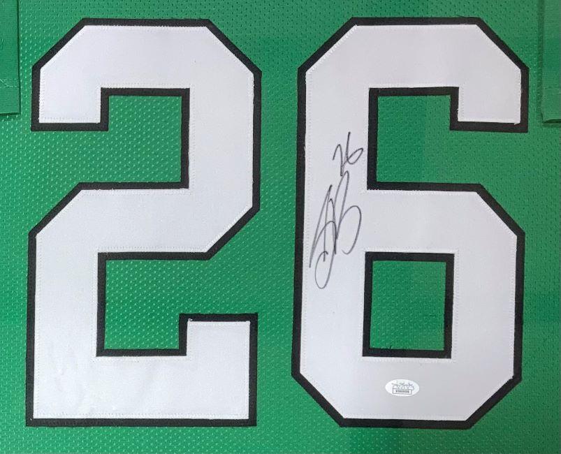 Saquon Barkley Signed Custom Framed Jersey (JSA) at PristineAuction.com Saquon Barkley Signed Custom Framed Jersey (JSA) at PristineAuction.com