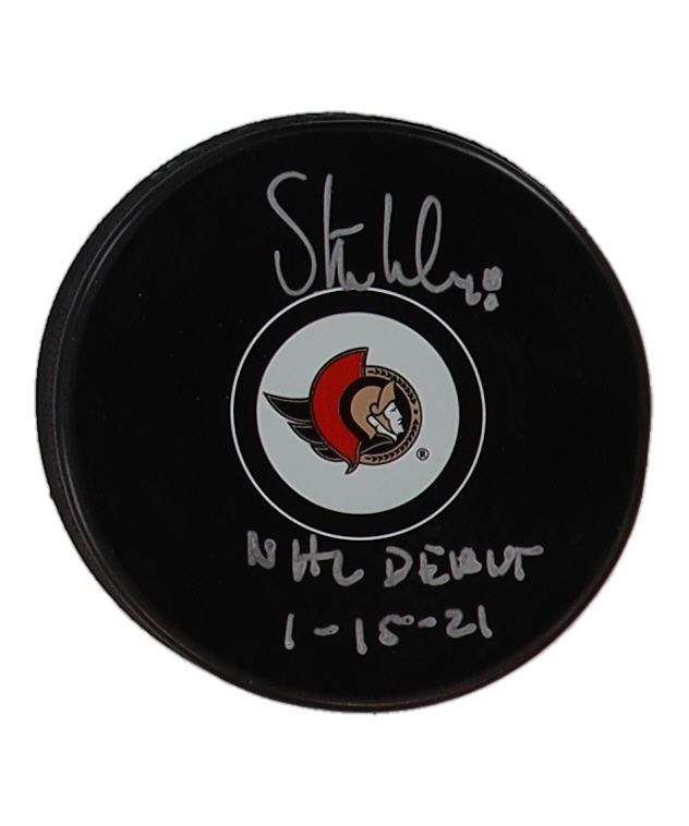 Tim Stutzle Signed Senators Hockey Puck Inscribed "NHL Debut 1-15-21" (COJO) at PristineAuction.com Tim Stutzle Signed Senators Hockey Puck Inscribed "NHL Debut 1-15-21" (COJO) at PristineAuction.com