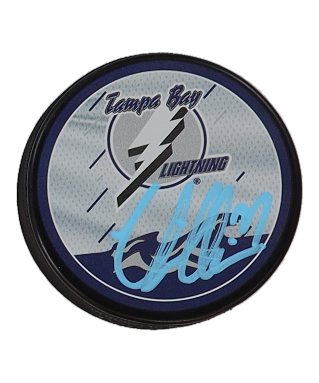 Victor Hedman Signed Lightning Logo Hockey Puck (COJO) at PristineAuction.com Victor Hedman Signed Lightning Logo Hockey Puck (COJO) at PristineAuction.com