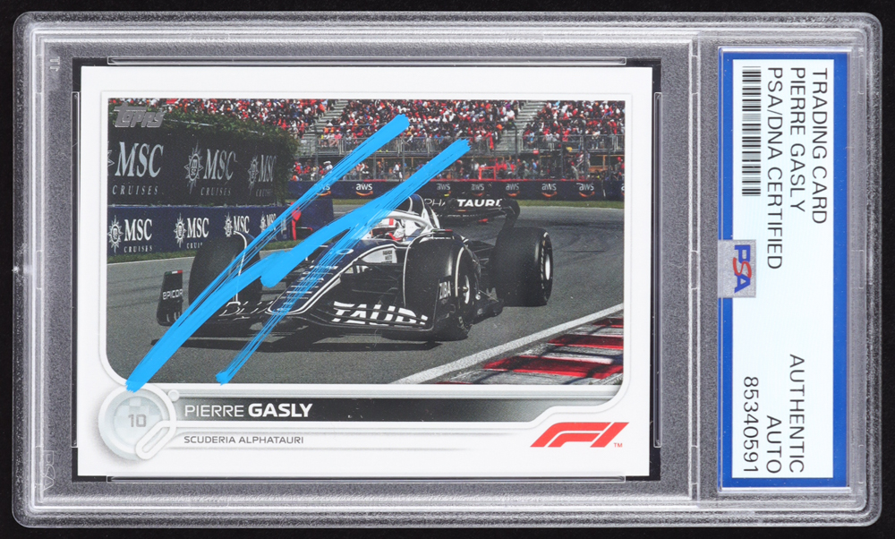 Pierre Gasly Signed 2022 Topps Formula 1 #46 (PSA) at PristineAuction.com Pierre Gasly Signed 2022 Topps Formula 1 #46 (PSA) at PristineAuction.com