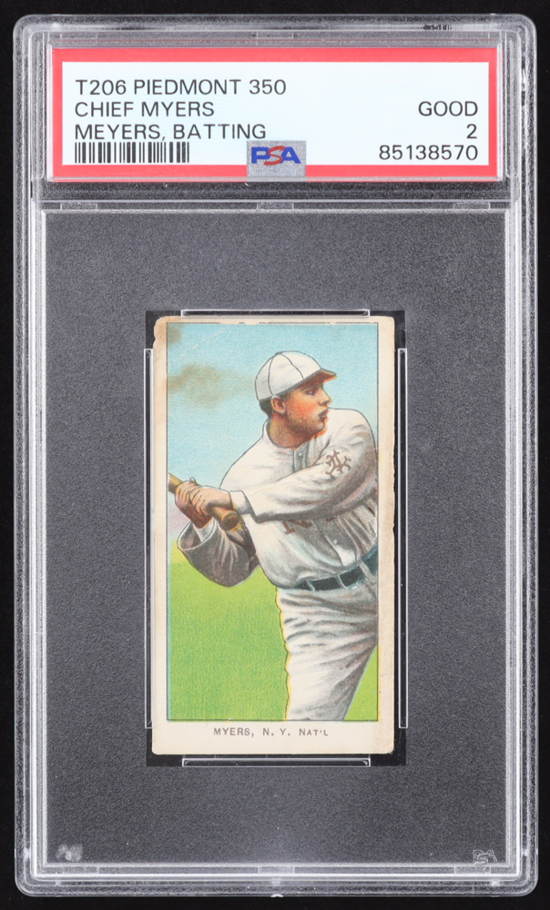 Chief Myers 1909-11 T206 #334 / Batting (PSA 2) at PristineAuction.com Chief Myers 1909-11 T206 #334 / Batting (PSA 2) at PristineAuction.com