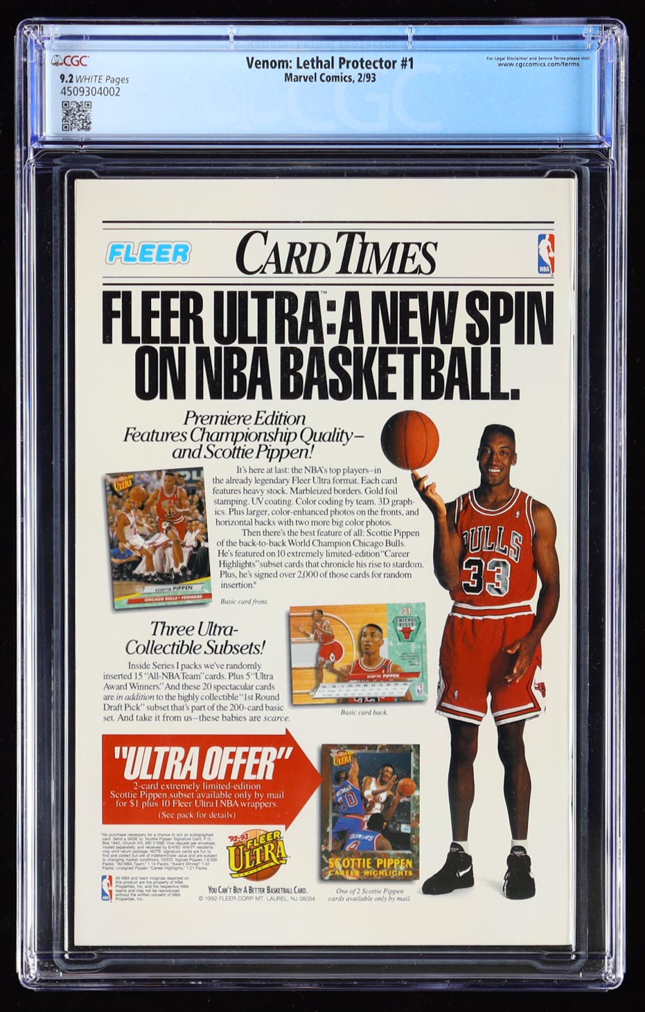 1993 "Venom: Lethal Protector" #1 Red Foil Cover Marvel Comic Book (CGC 9.2) at PristineAuction.com 1993 "Venom: Lethal Protector" #1 Red Foil Cover Marvel Comic Book (CGC 9.2) at PristineAuction.com