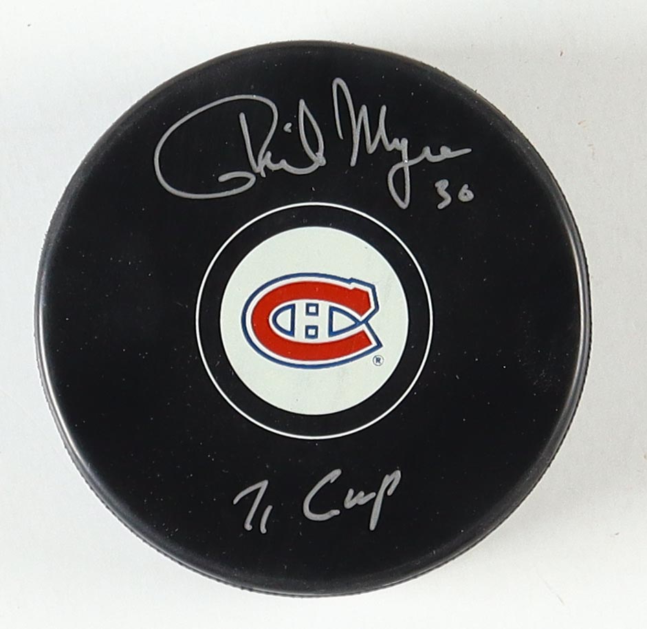 Phil Myre Signed Canadiens Logo Hockey Puck Inscribed "71 Cup" (Premium Autographs) at PristineAuction.com Phil Myre Signed Canadiens Logo Hockey Puck Inscribed "71 Cup" (Premium Autographs) at PristineAuction.com