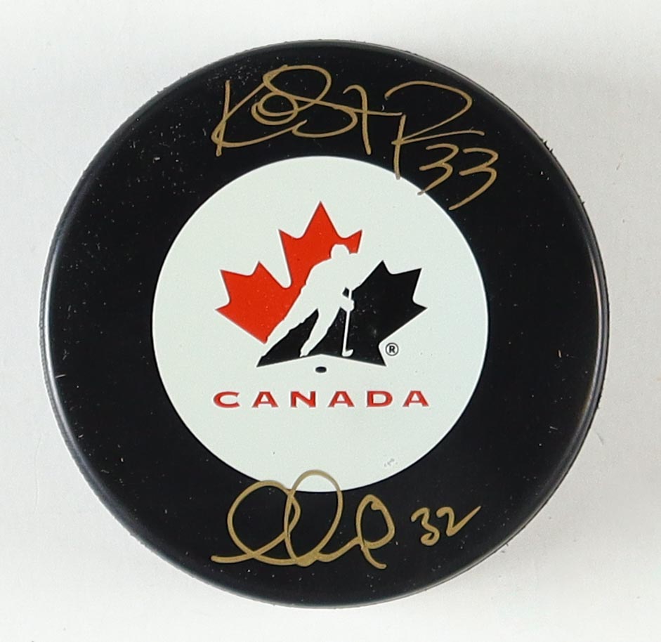 Kim St-Pierre & Charline Labonté Signed Canada Logo Hockey Puck (Premium Autographs) at PristineAuction.com Kim St-Pierre & Charline Labonté Signed Canada Logo Hockey Puck (Premium Autographs) at PristineAuction.com