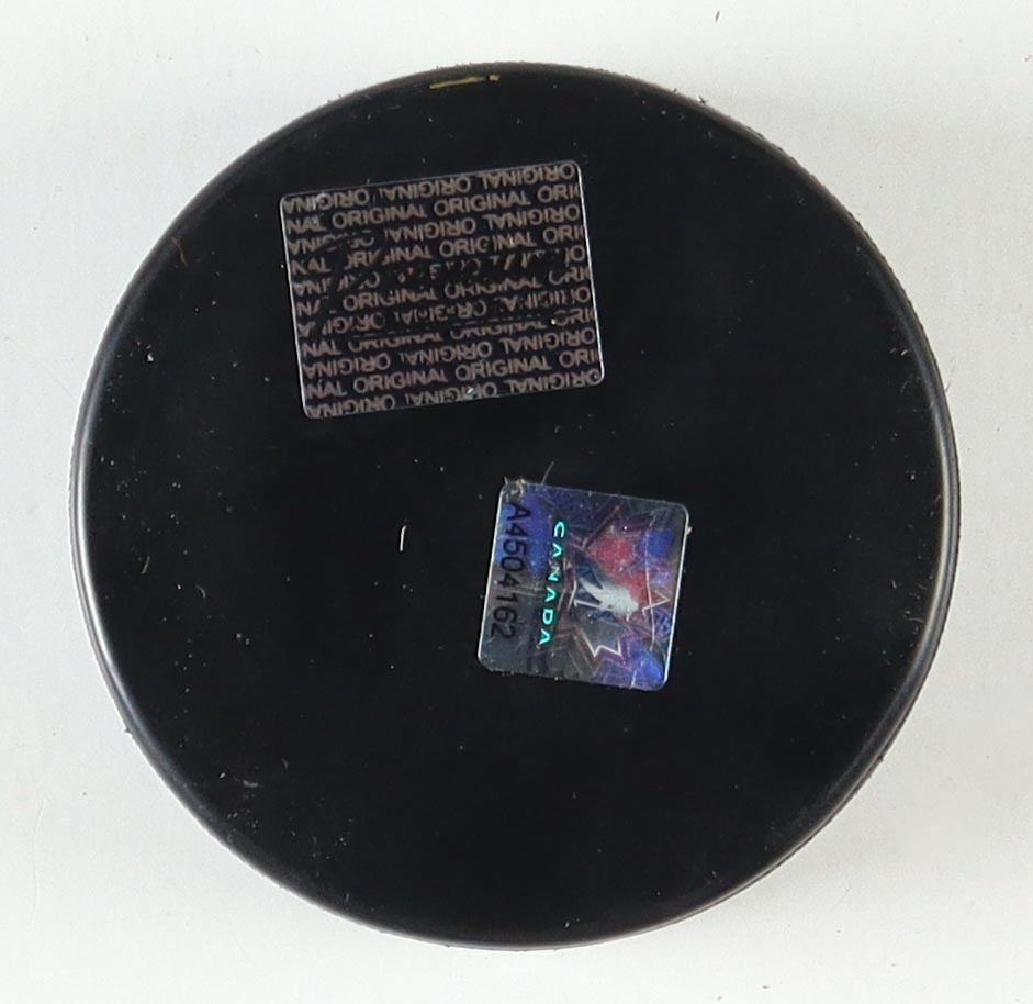 Kim St-Pierre & Charline Labonté Signed Canada Logo Hockey Puck (Premium Autographs) at PristineAuction.com Kim St-Pierre & Charline Labonté Signed Canada Logo Hockey Puck (Premium Autographs) at PristineAuction.com