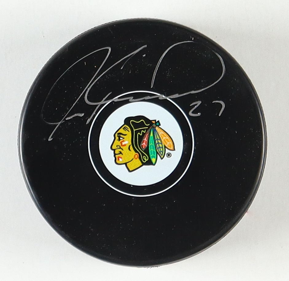 Jeremy Roenick Signed Blackhawks Logo Hockey Puck (Premium Autographs) at PristineAuction.com Jeremy Roenick Signed Blackhawks Logo Hockey Puck (Premium Autographs) at PristineAuction.com