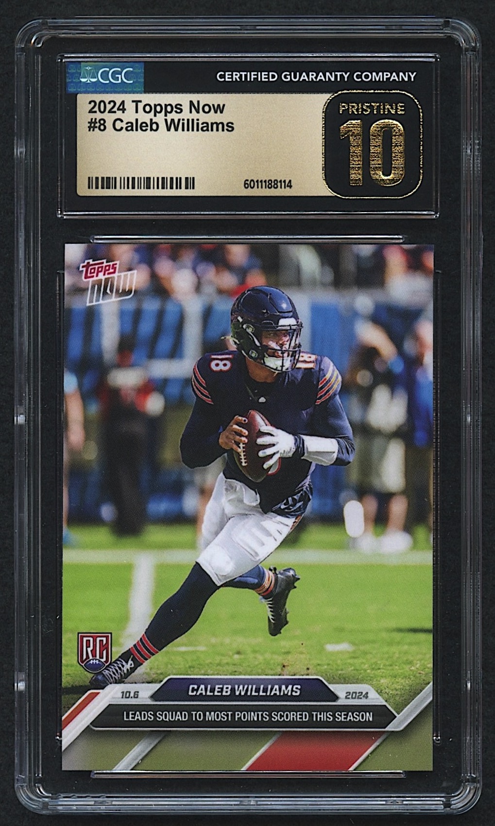 Caleb Williams 2024 Topps Now #8 RC (CGC 10 | Black Label) at PristineAuction.com Caleb Williams 2024 Topps Now #8 RC (CGC 10 | Black Label) at PristineAuction.com