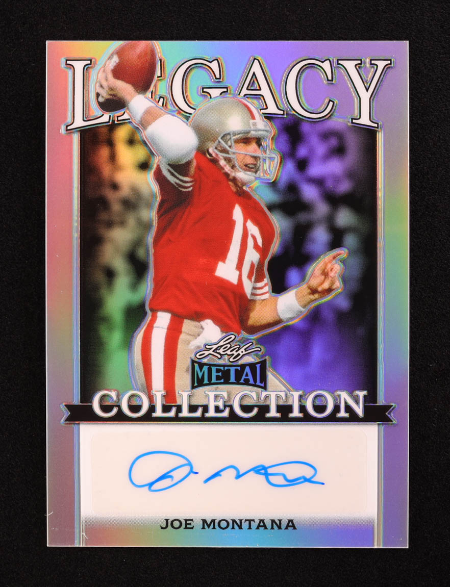 Joe Montana 2024 Leaf Legacy Collection #BA-JM13 Autograph Silver Prismatic SP Variation #13/35 at PristineAuction.com Joe Montana 2024 Leaf Legacy Collection #BA-JM13 Autograph Silver Prismatic SP Variation #13/35 at PristineAuction.com