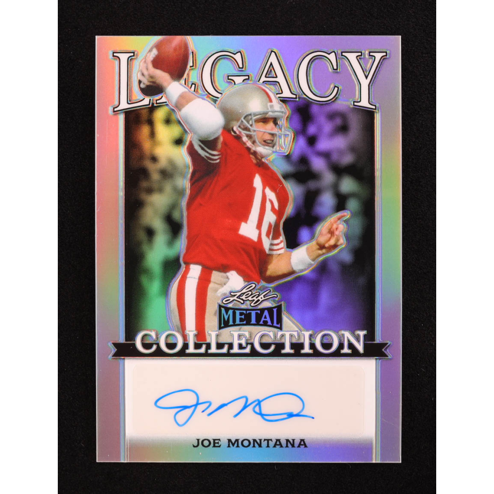 Joe Montana 2024 Leaf Legacy Collection #BA-JM13 Autograph Silver Prismatic SP Variation #5/35 at PristineAuction.com