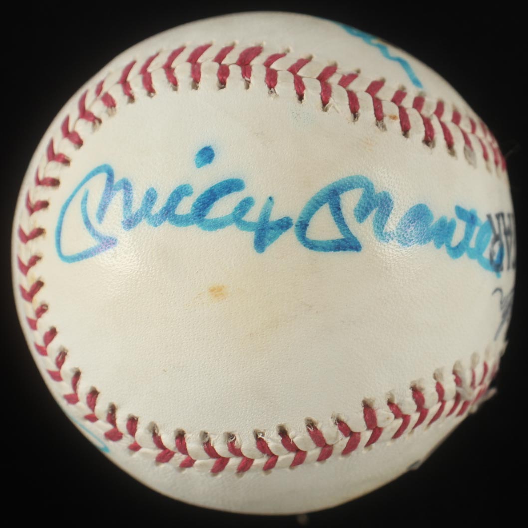 Wilson All-Star Baseball Signed By (4) With Mickey Mantle, Joe DiMaggio, Willie Mays, & Duke Snider With Display Case (PSA) at PristineAuction.com Wilson All-Star Baseball Signed By (4) With Mickey Mantle, Joe DiMaggio, Willie Mays, & Duke Snider With Display Case (PSA) at PristineAuction.com