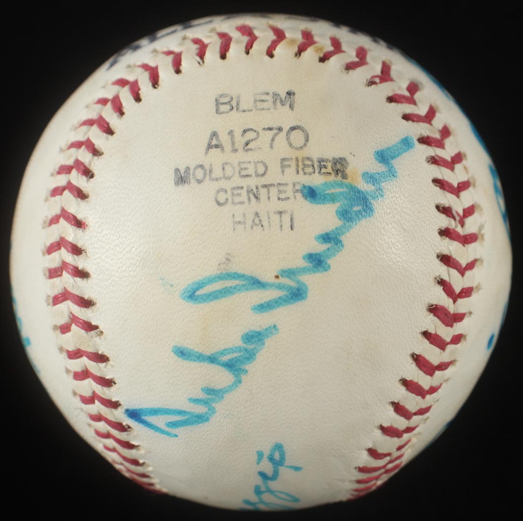 Wilson All-Star Baseball Signed By (4) With Mickey Mantle, Joe DiMaggio, Willie Mays, & Duke Snider With Display Case (PSA) at PristineAuction.com Wilson All-Star Baseball Signed By (4) With Mickey Mantle, Joe DiMaggio, Willie Mays, & Duke Snider With Display Case (PSA) at PristineAuction.com