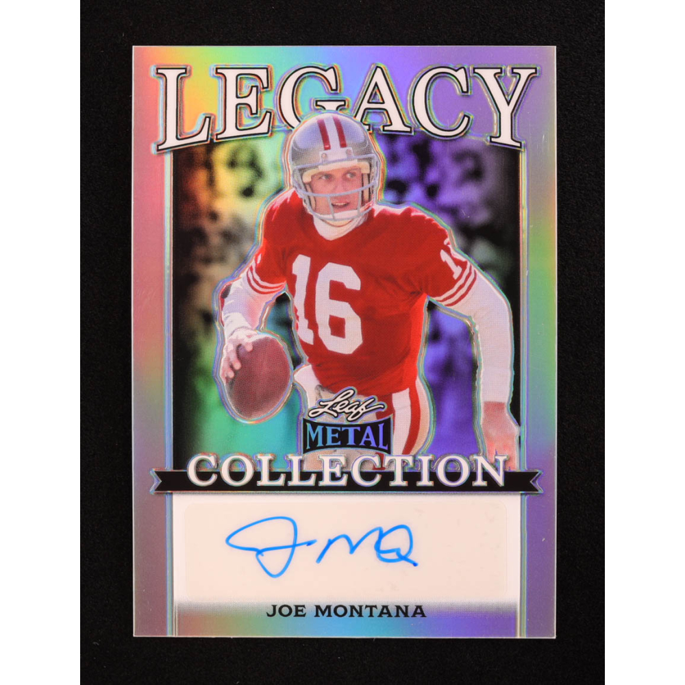 Joe Montana 2024 Leaf Legacy Collection #BA-JM11 Autograph Silver Prismatic SP Variation #34/35 at PristineAuction.com