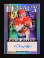 Joe Montana 2024 Leaf Legacy Collection #BA-JM10 Autograph Platinum Blue Prismatic SP Variation #9/25 at PristineAuction.com