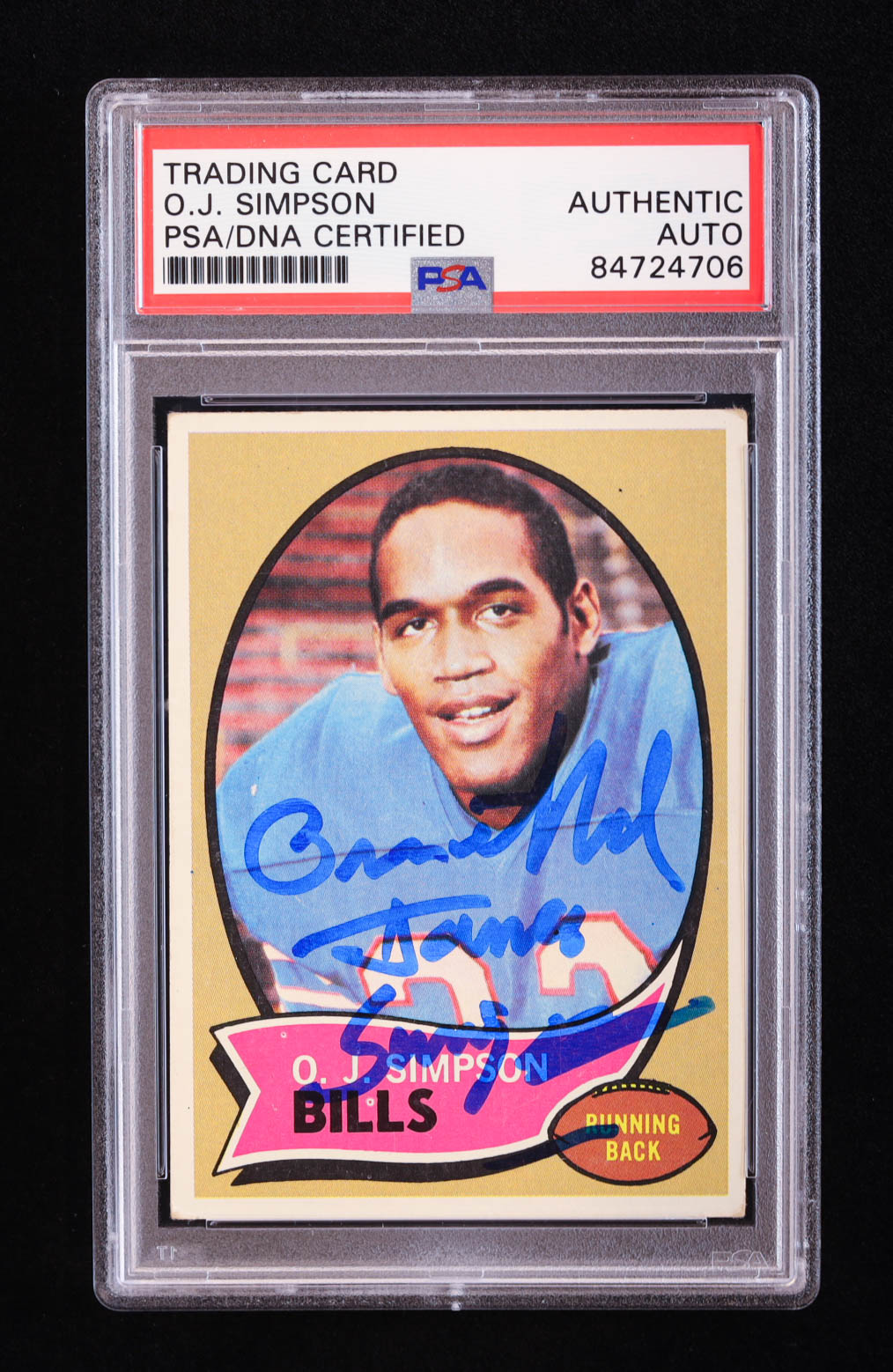 O. J. Simpson Signed 1970 Topps #90 RC (PSA) at PristineAuction.com O. J. Simpson Signed 1970 Topps #90 RC (PSA) at PristineAuction.com
