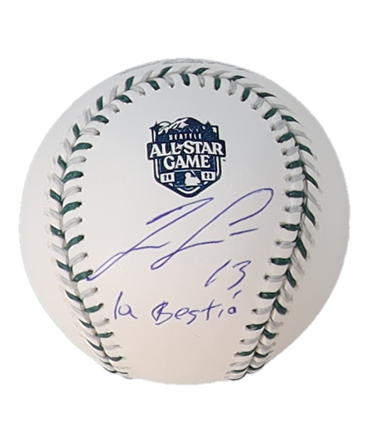 Ronald Acuna Jr. Signed 2023 All-Star Game Logo Baseball Inscribed "La Bestia" (JSA & USA SM) at PristineAuction.com Ronald Acuna Jr. Signed 2023 All-Star Game Logo Baseball Inscribed "La Bestia" (JSA & USA SM) at PristineAuction.com