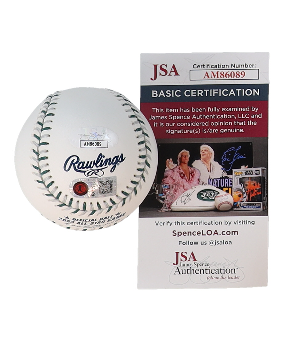 Ronald Acuna Jr. Signed 2023 All-Star Game Logo Baseball Inscribed "La Bestia" (JSA & USA SM) at PristineAuction.com Ronald Acuna Jr. Signed 2023 All-Star Game Logo Baseball Inscribed "La Bestia" (JSA & USA SM) at PristineAuction.com